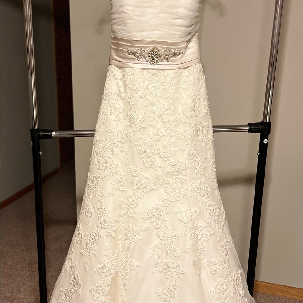 Allure Bridals Cream and White Gown